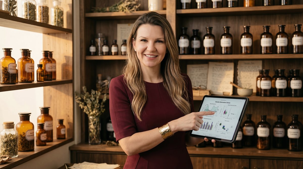 Patient reviewing a personalized hormone protocol with a nurse in a serene clinic.
